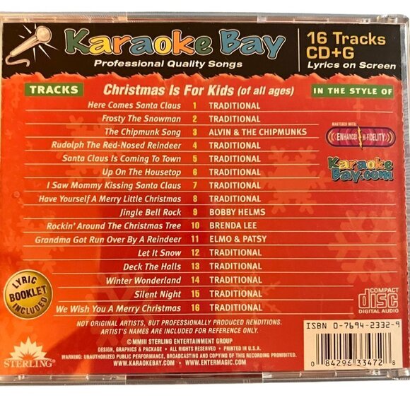 Karaoke Christmas is For Kids CD with Lyrics - Picture 2 of 3